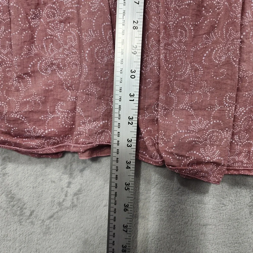 Vintage Nine West Skirt Womens L Pink Paisley Peasant Tiered Lace Boho Cotton - Picture 9 of 10